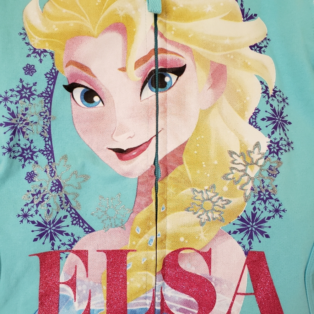 Disney Frozen Princess Elsa Crown 👑 Hoodie Girls Size 4-5 NWT New